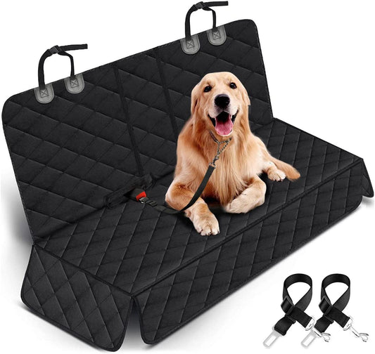 Ultimate Waterproof Dog Car Seat Cover - Non-Slip Back Seat Protector for Cars, Trucks & SUVs, Fits Middle Armrest - Stylish Black Design